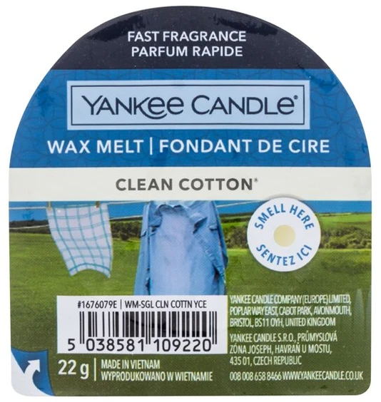 Yankee Candle „Yankee“ žvakė „Clean Cotton“ 22 g