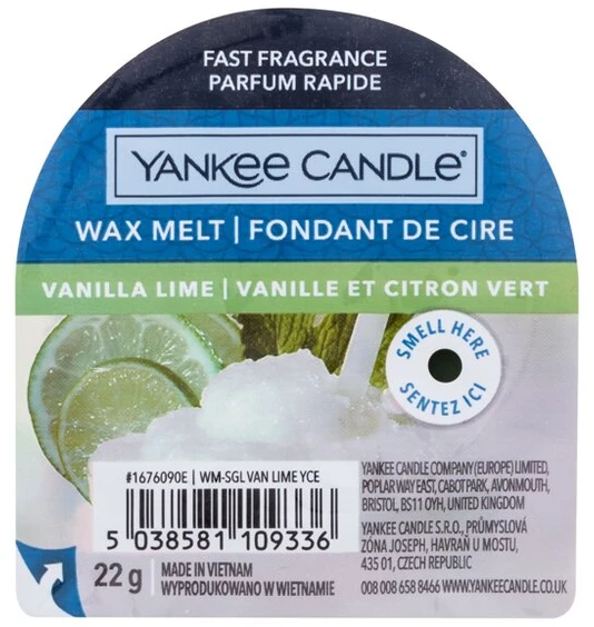 Yankee Candle Wax Melt Vanilla Lime kvapusis vaškas, 22 g