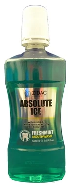 „Zidac Laboratories Absolute Ice“ gaiviųjų mėtų skonio burnos skalavimo skystis, 500 ml