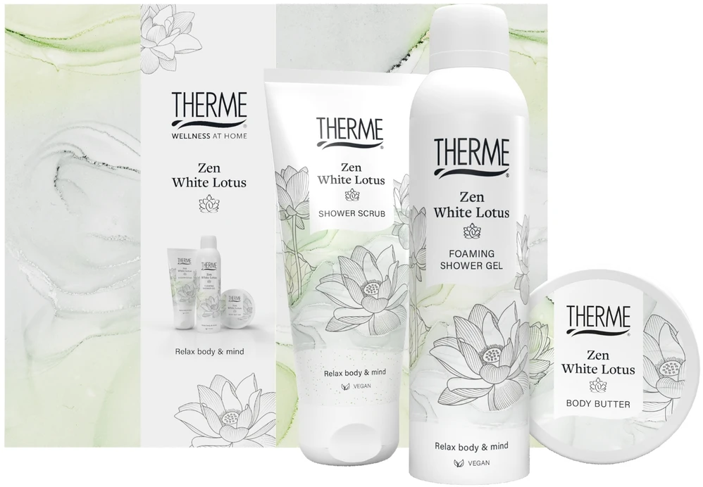 Remark THERME Zen Baltas Lotus Gift Set (scrub 200ml+body butter 100g+foaming gel 200ml)