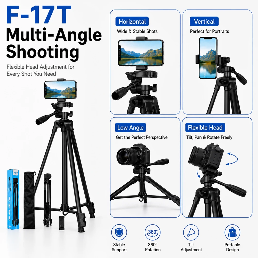 165 cm reguliuojamas fotoaparato stovas su 3D pan/tilt galva, trikojis fotoaparatui, kameros trikojis