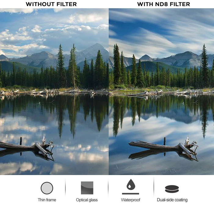 37 mm ND8 filtras, neutraliojo tankio ND8 filtras, 3 žingsnių ND filtras