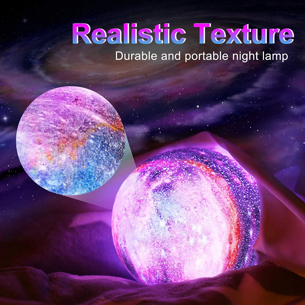 3D mėnulio lempa naktinė švieselė, mėnulio lempa 13 cm, RGB mėnulio šviesa, 3D mėnulio šviestuvas, mėnulio naktinė lempa, spalvota mėnulio lempa