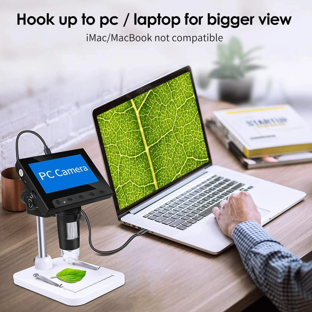 4,3" skaitmeninis LCD mikroskopas 50x–1000x didinimas su ekranu, skaitmeninis mikroskopas su ekranu, LCD ekraninis mikroskopas