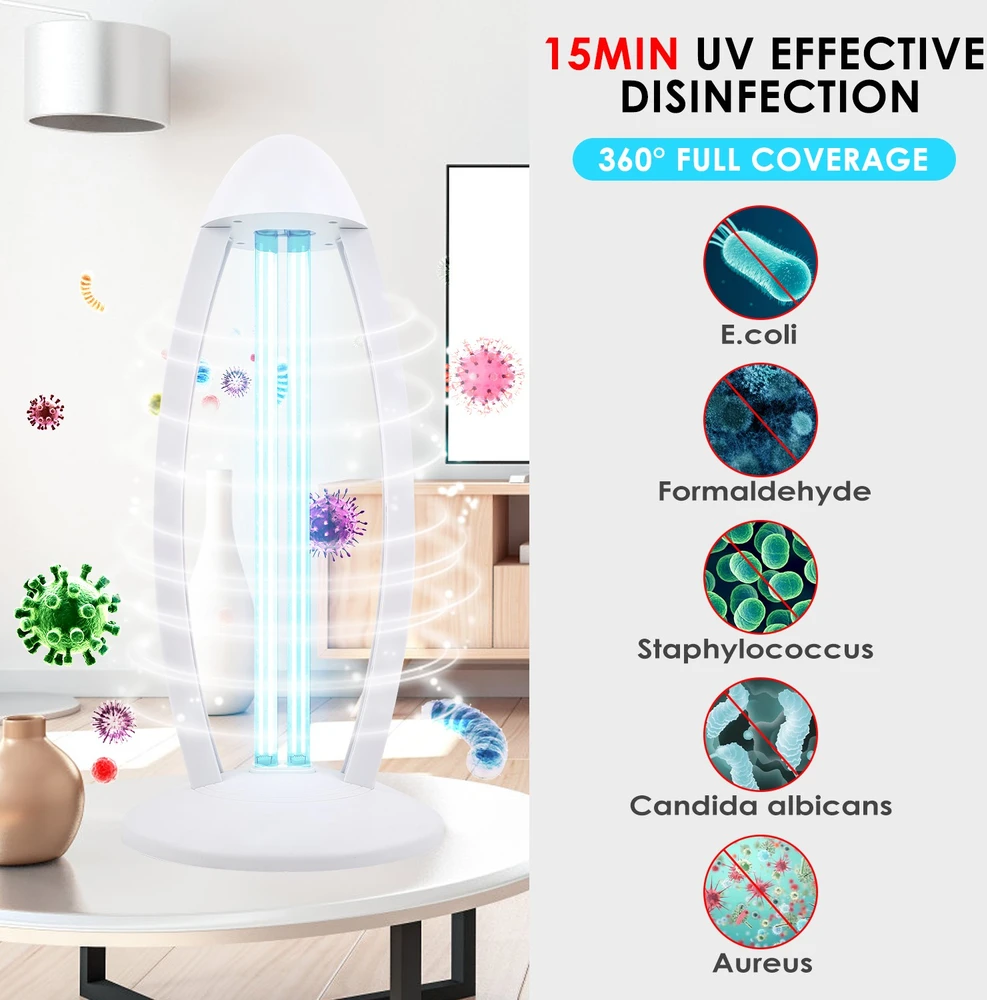 Antibakterinė ultravioletinė lempa 38W, UV germicidinė lempa, UVC sterilizavimo lempa, UV-C lempa, ultravioletinė dezinfekcinė lempa