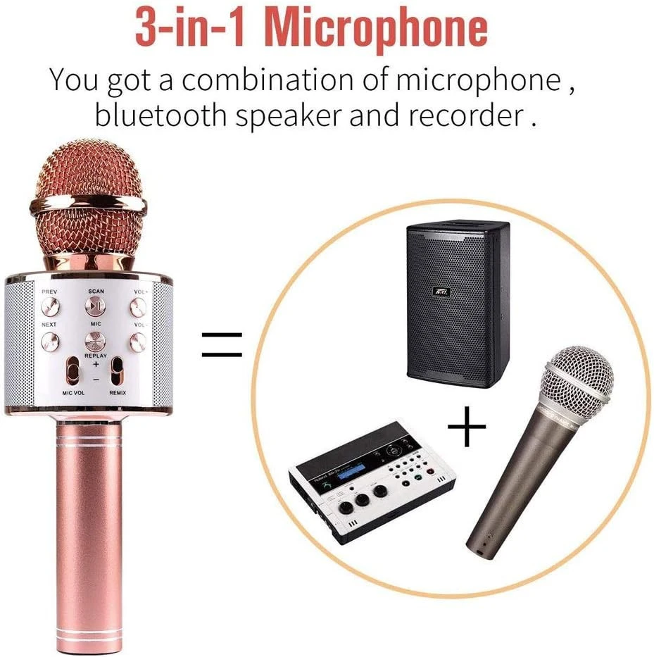 Belaidis rožinis karaokės mikrofonas, vaikų karaokės mikrofonas, „Bluetooth“ karaokės mikrofonas, belaidis mikrofonas vaikams, karaokės mikrofonas vaikams, rožinis mikrofonas karaokei