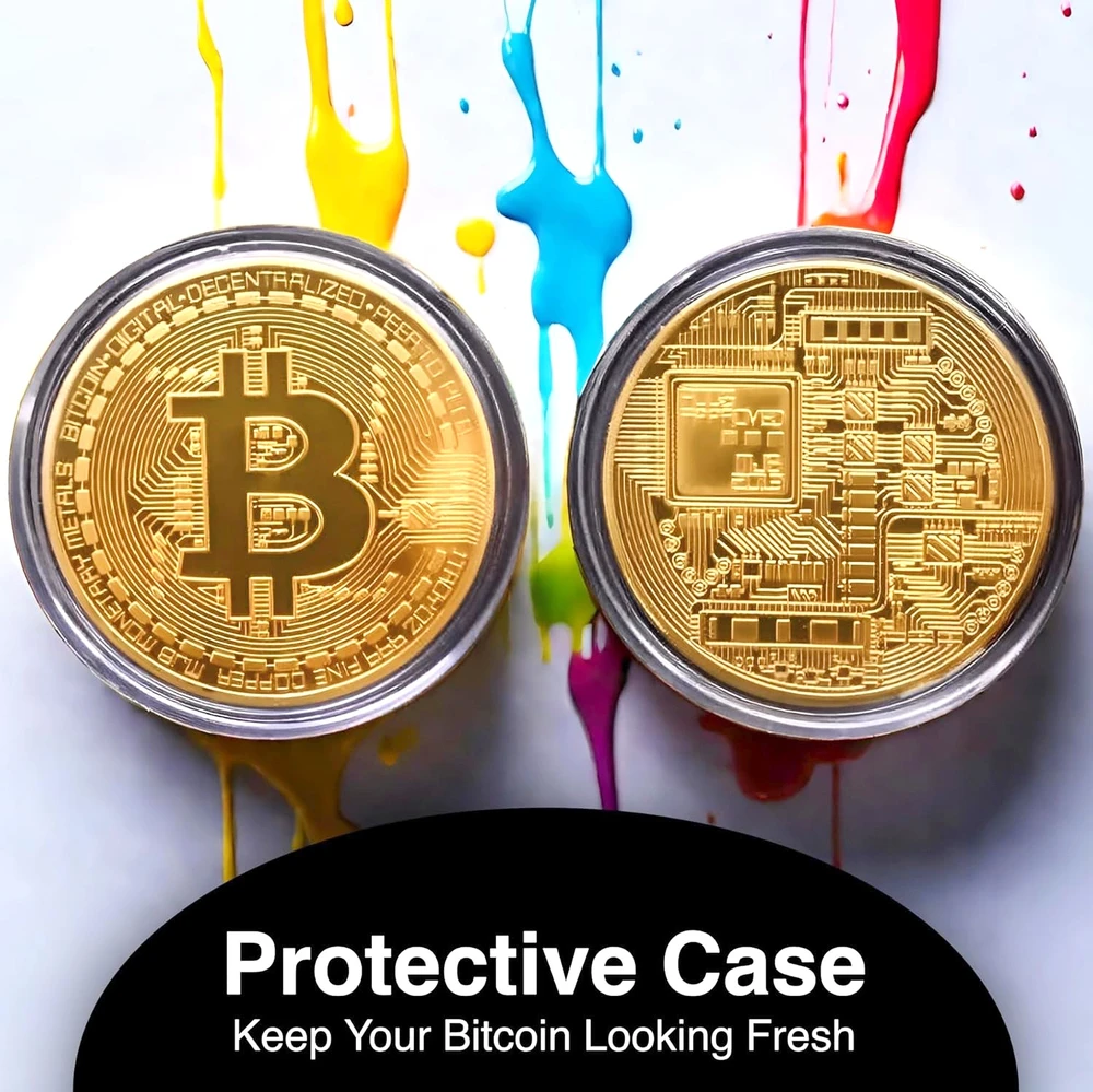 Bitkoino suvenyrinė moneta, blokų grandinės eros atminimo dovana, rafinuotas dizainas, graviruotos detalės, 40 mm skersmuo, bitkoino moneta, bitcoin moneta, bitkoino suvenyras, kriptovaliutos moneta