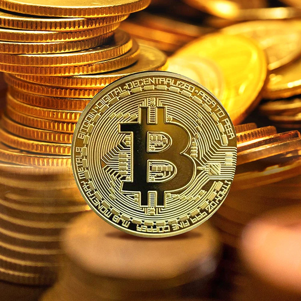 Bitkoino suvenyrinė moneta, blokų grandinės eros atminimo dovana, rafinuotas dizainas, graviruotos detalės, 40 mm skersmuo, bitkoino moneta, bitcoin moneta, bitkoino suvenyras, kriptovaliutos moneta