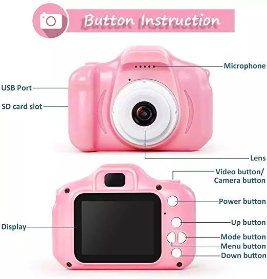 HD vaizdo vaikų rožinis fotoaparatas, vaikų skaitmeninis fotoaparatas, mini vaikų fotoaparatas, vaikų kamera, rožinė vaikų kamera