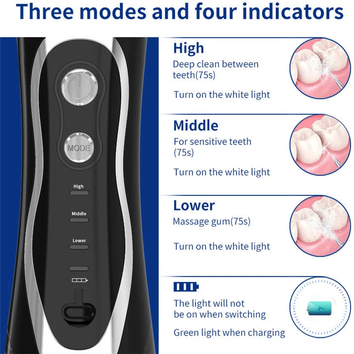 Irigatorius su 7 antgaliais, vandens siūlas, dantų irigatorius, burnos irigatorius, dantų valymo irigatorius