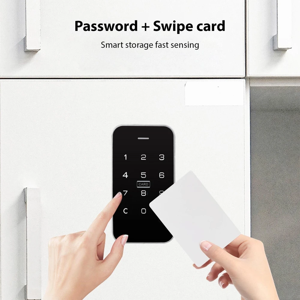 Išmanioji elektroninė spynų sistema spintoms su RFID kortelių jutikliu, elektroninė spyna spintelėms, elektroninis užraktas spintelėms, RFID kortelių spyna spintelėms