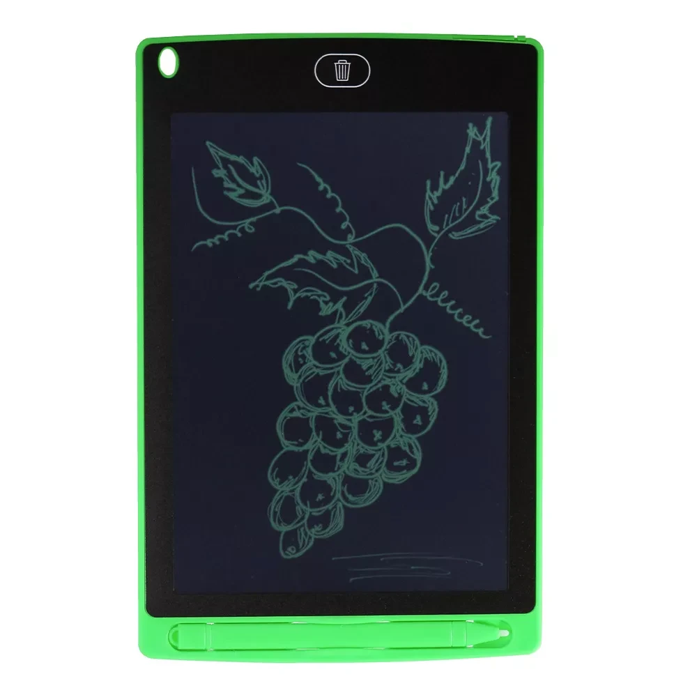 LCD rašymo planšetė 8,5 colio, rašymo planšetė su rašikliu, piešimo planšetė, žalia, LCD piešimo lenta, elektroninė rašymo lenta, piešimo ekranas