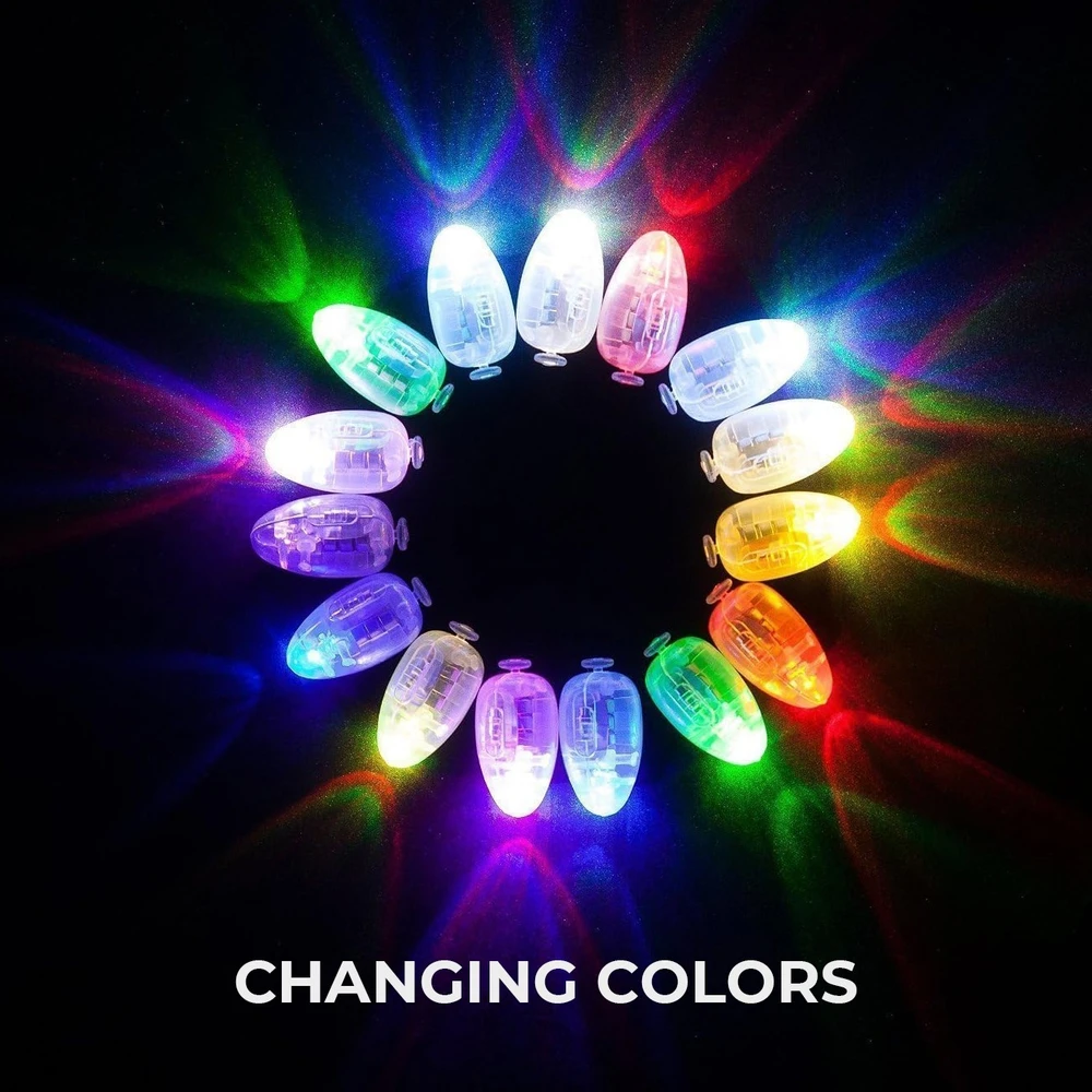 LED balionų lemputės, RGB, LED lempos balionams 50 vnt., LED balionų švieselės, LED švieselės balionams