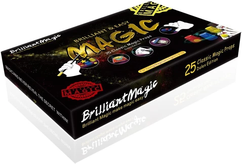Magijos triukų rinkinys, 25+ triukai, magas pradedančiųjų rinkinys, magijos reikmenų rinkinys, magijos triukų komplektas, fokusų rinkinys, fokusų trikų rinkinys