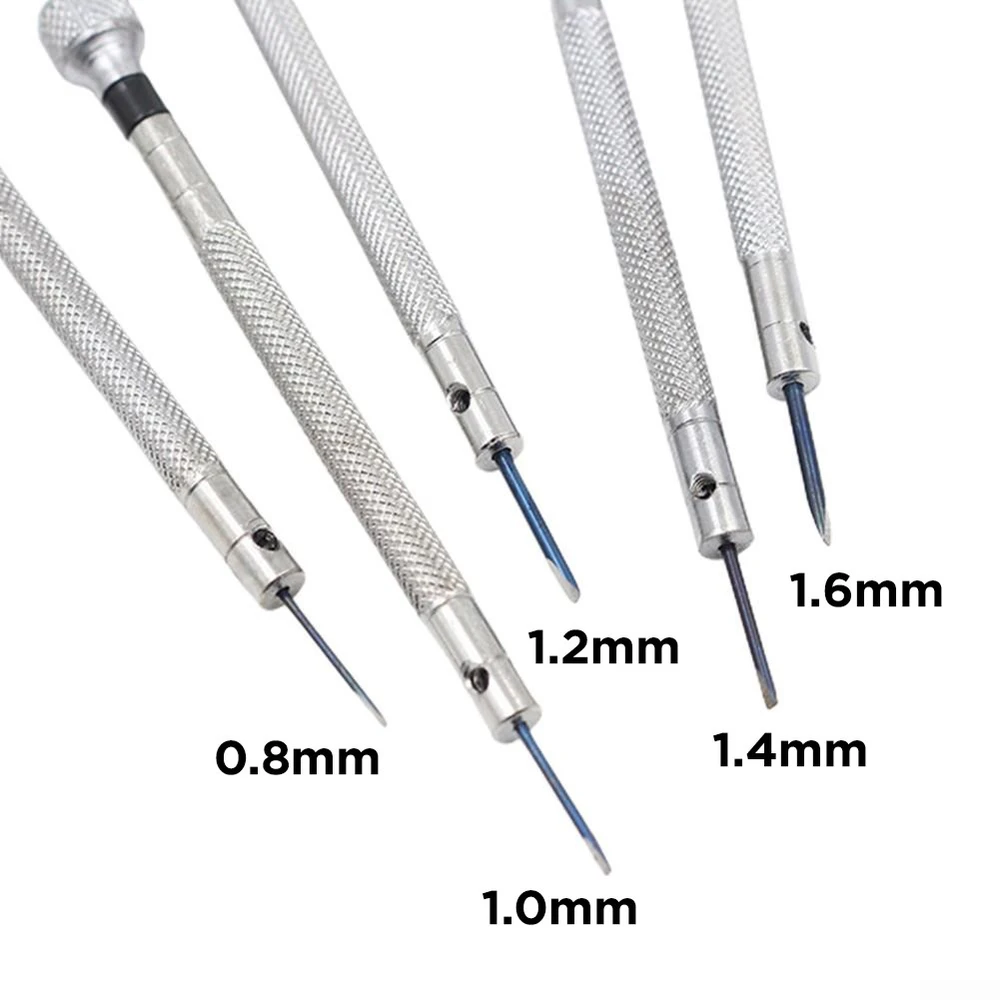 Mini atsuktuvų rinkinys 0,8–1,6 mm, 5 vnt., precizinis mini atsuktuvų rinkinys, smulkių atsuktuvų komplektas, tikslus atsuktuvų rinkinys, mini ploni atsuktuvai