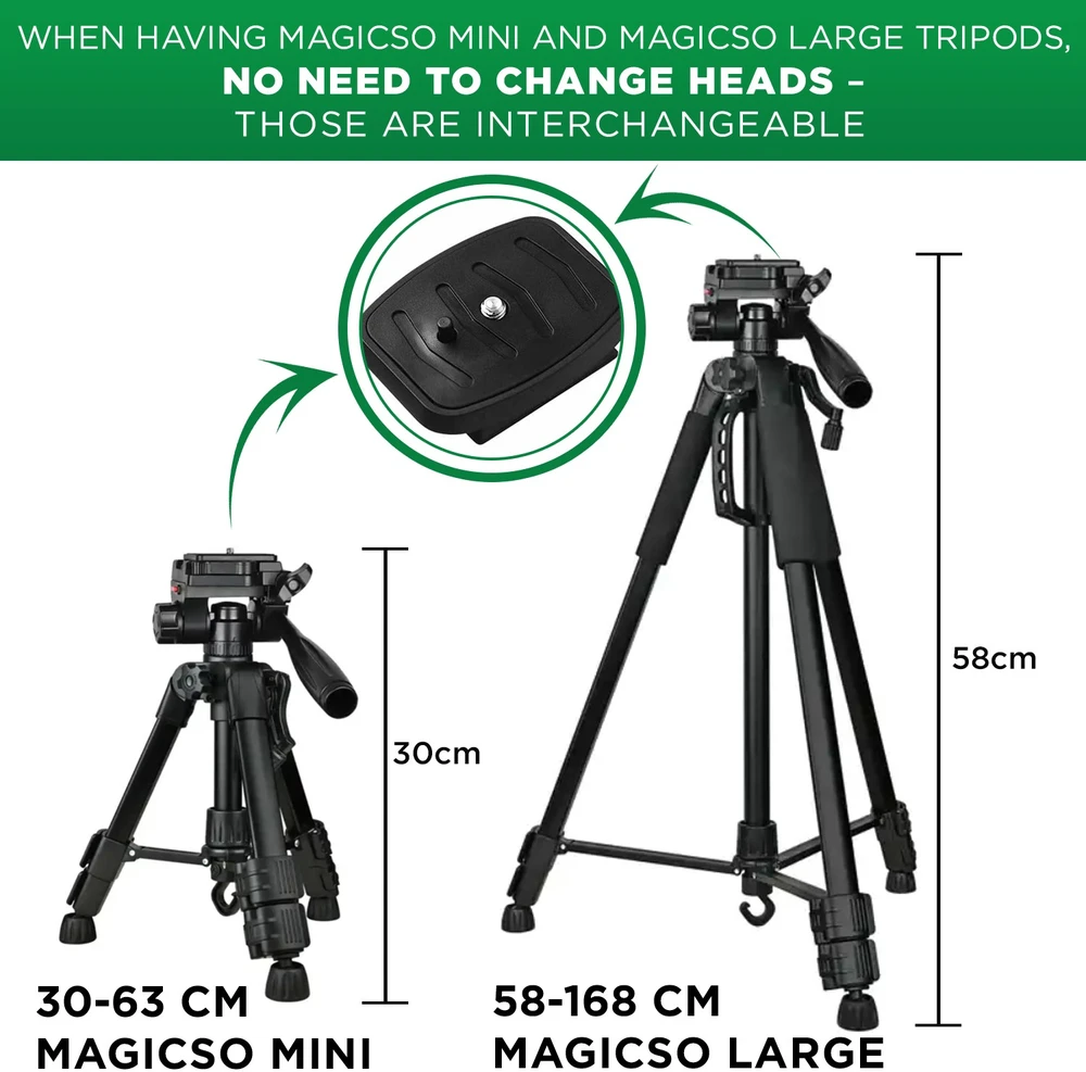 Mini fotoaparato trikojis 31–63 cm, reguliuojamas mini trikojis, mažas fotoaparato stovas