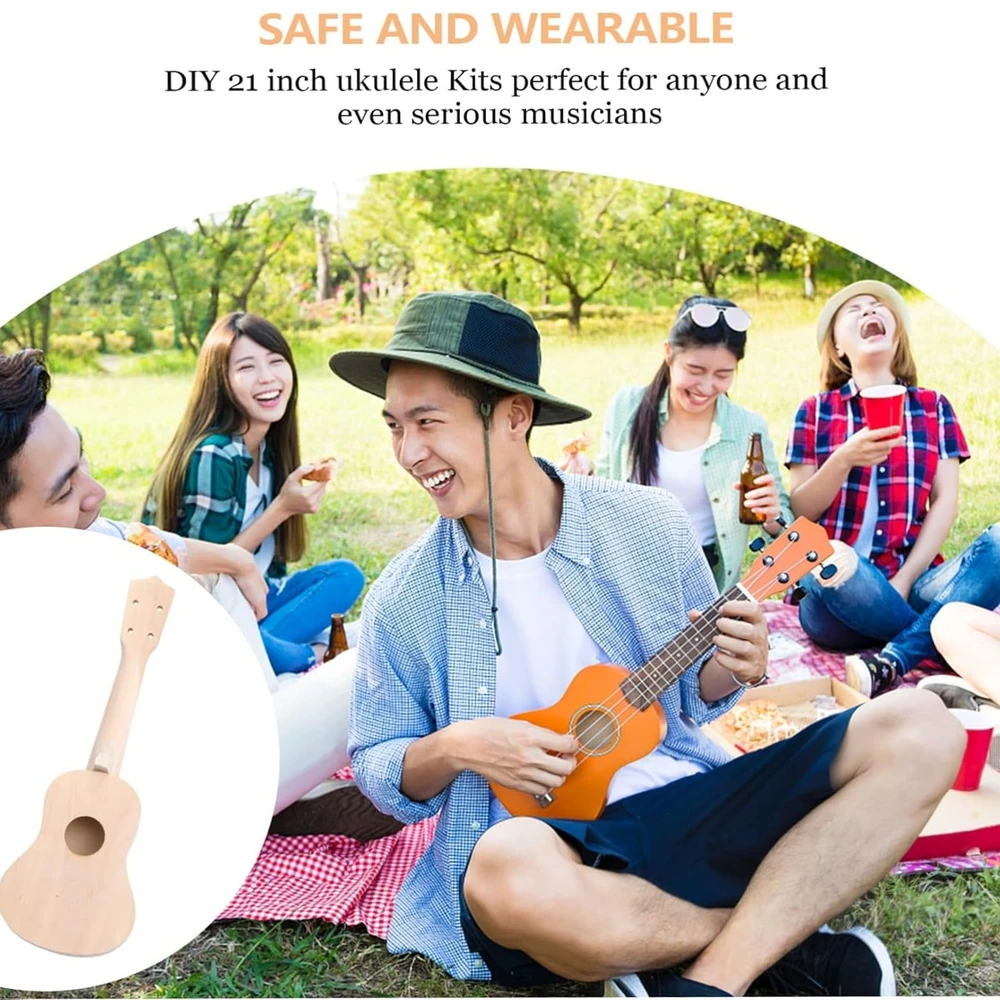PASIDARYK PATS akustinė ukulelė, PASIDARYK PATS ukulelės rinkinys, rankų darbo ukulelė, ukulelės surinkimo rinkinys