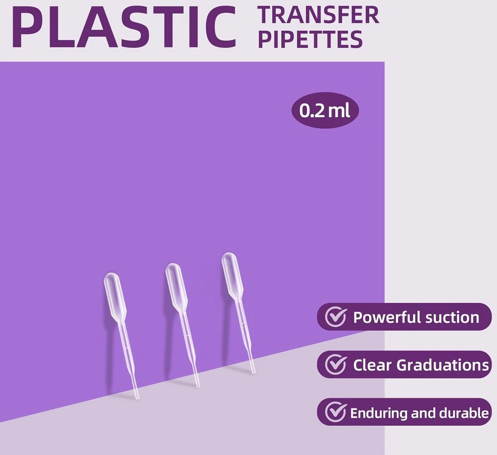 Pipetė, 50 vnt. rinkinys, 0,2 ml, 65 mm, laboratoriniai įrankiai, pipetės rinkinys, dozavimo pipetė, skysčių pipetė