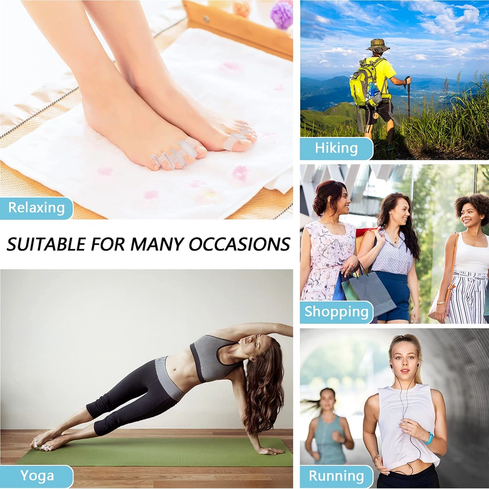 Pirštų skirtukai, pirštų plėtikliai, iššokusių kauliukų (hallux valgus) korektorius, pirštų atskyrikliai