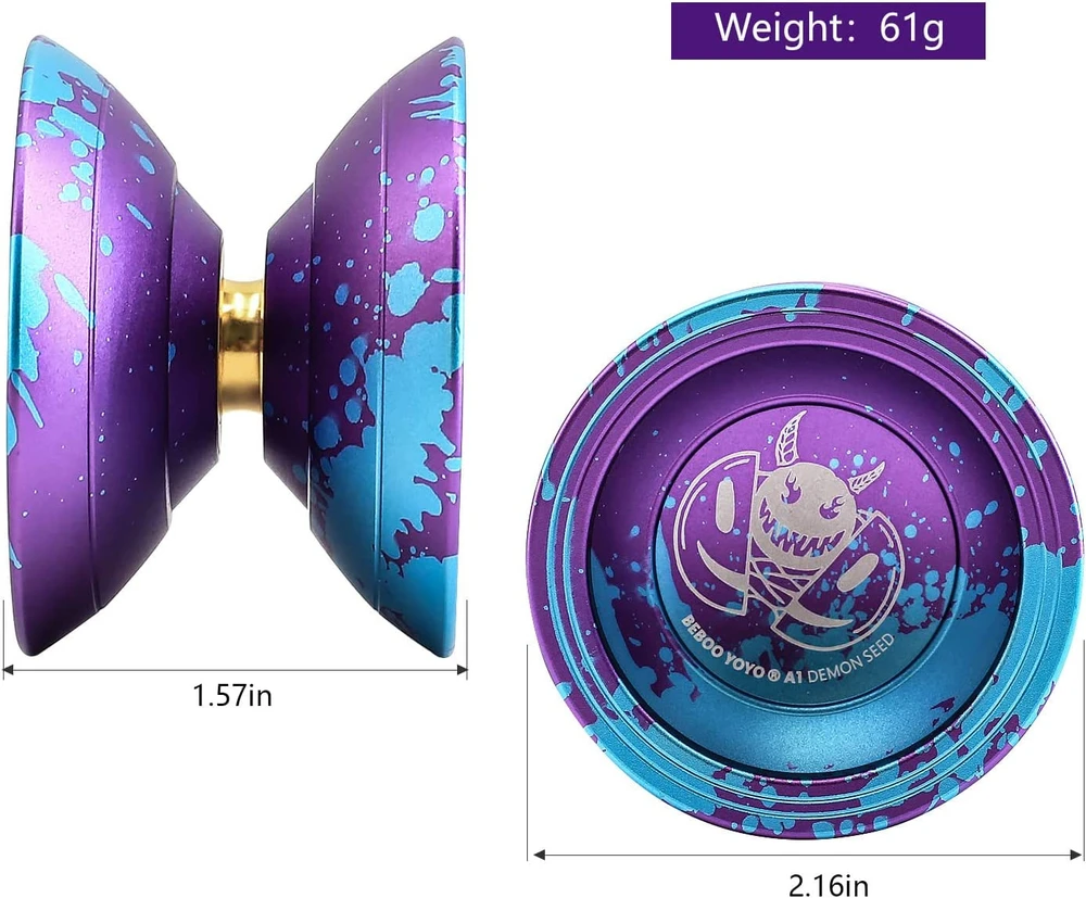 Profesionalus metalinis jojo, mėlynas metalinis jojo, jojo žaislas, mėlynas jojo