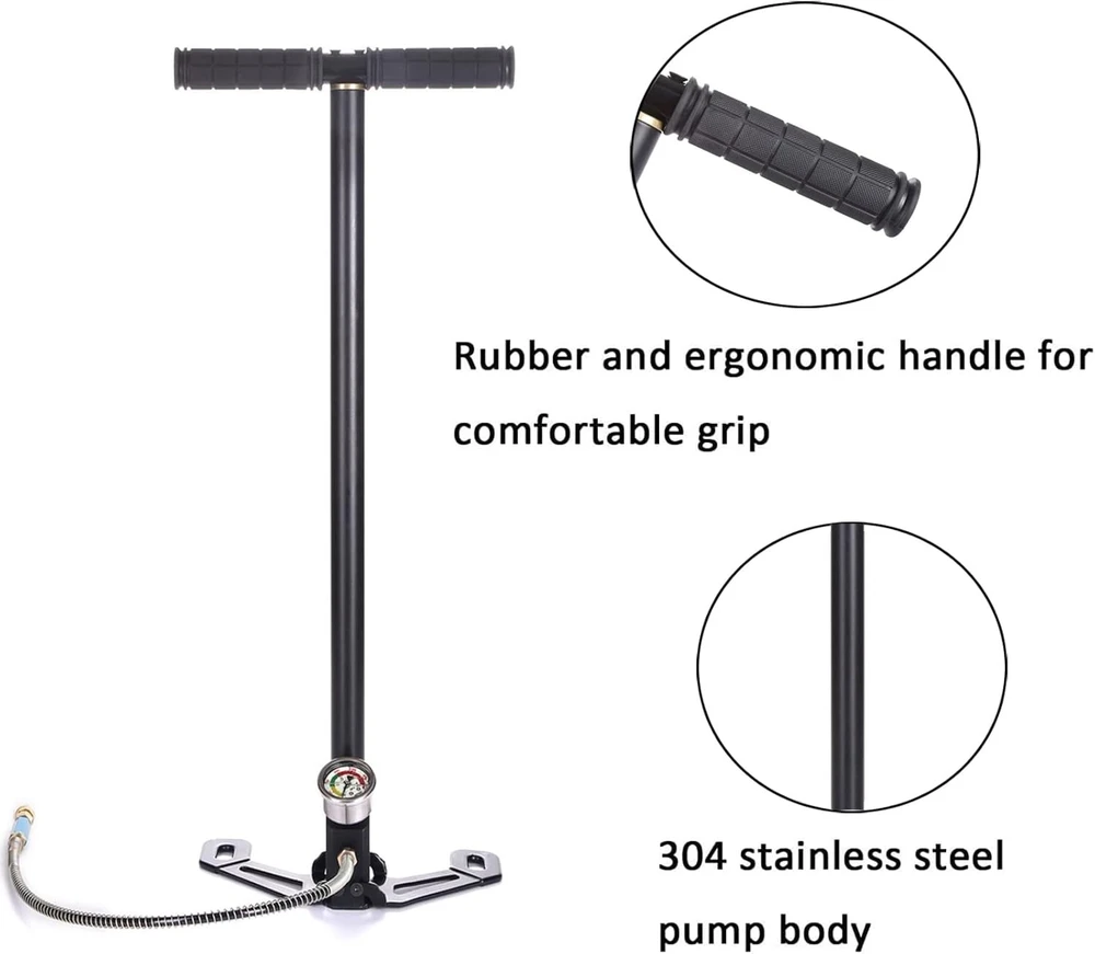 Rankinis PCP siurblys, 4500 PSI rankinis siurblys, 30 MPa rankinis siurblys, PCP oro pompa, rankinis aukšto slėgio siurblys