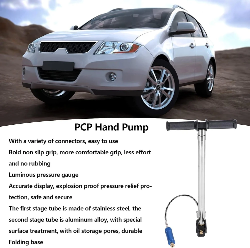 Rankinis PCP siurblys, 4500 PSI rankinis siurblys, 30 MPa rankinis siurblys, PCP oro pompa, rankinis aukšto slėgio siurblys