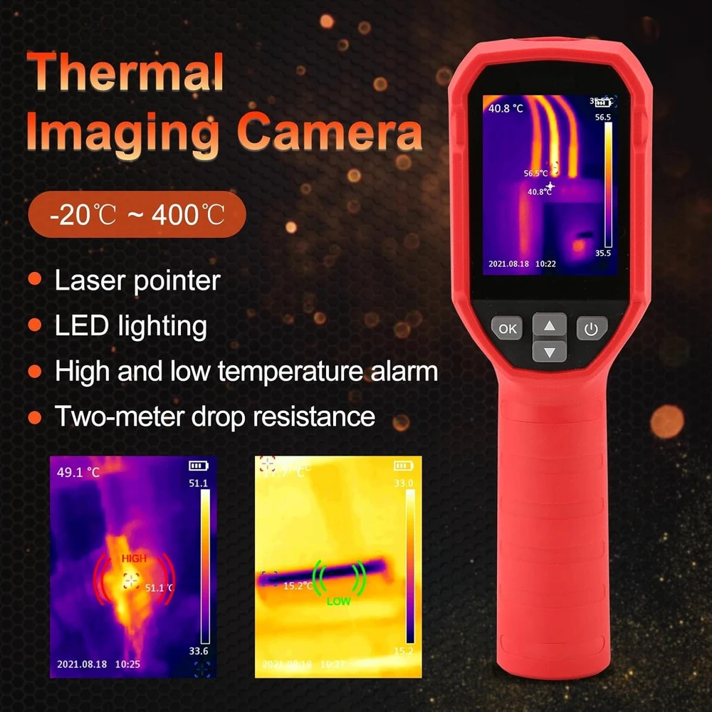 Rankinis termovizorius 120x90, -20–400 °C, termovizorinė kamera, infraraudonųjų spindulių kamera, termovizinė kamera, šiluminė kamera