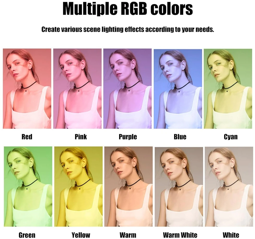 RGB žiedinė lempa 26 cm su telefono laikikliu, LED žiedas, žiedinė RGB lempa, žiedinė LED lempa, telefono laikiklio žiedinė lempa