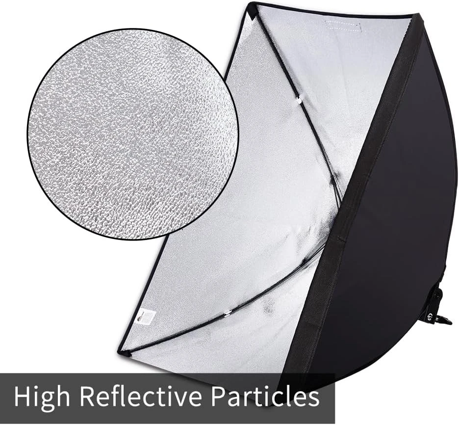 Softbox 235 cm, 4 lemputės, 45 W 5500K, softbox apšvietimo komplektas, šviesdėžė, šviesos dėžė, apšvietimo rinkinys su softbox