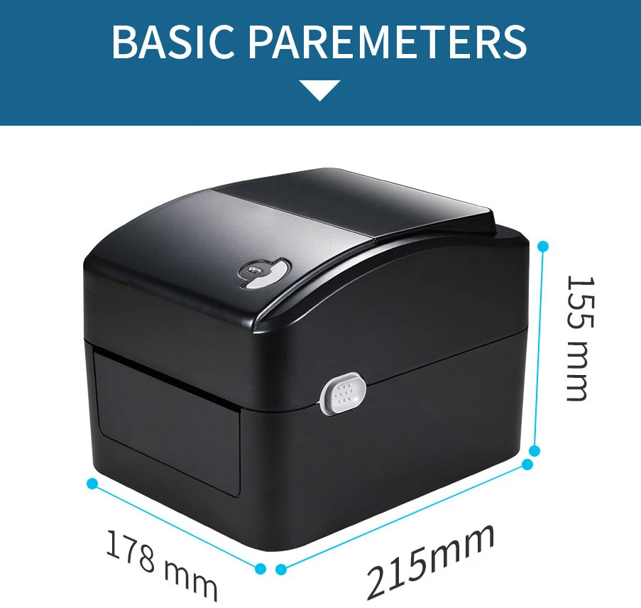 Terminis etikečių ir lipdukų spausdintuvas 108 mm, Xprinter XP-420BX, terminis etikečių spausdintuvas, terminių lipdukų spausdintuvas, etikečių ir lipdukų spausdintuvas
