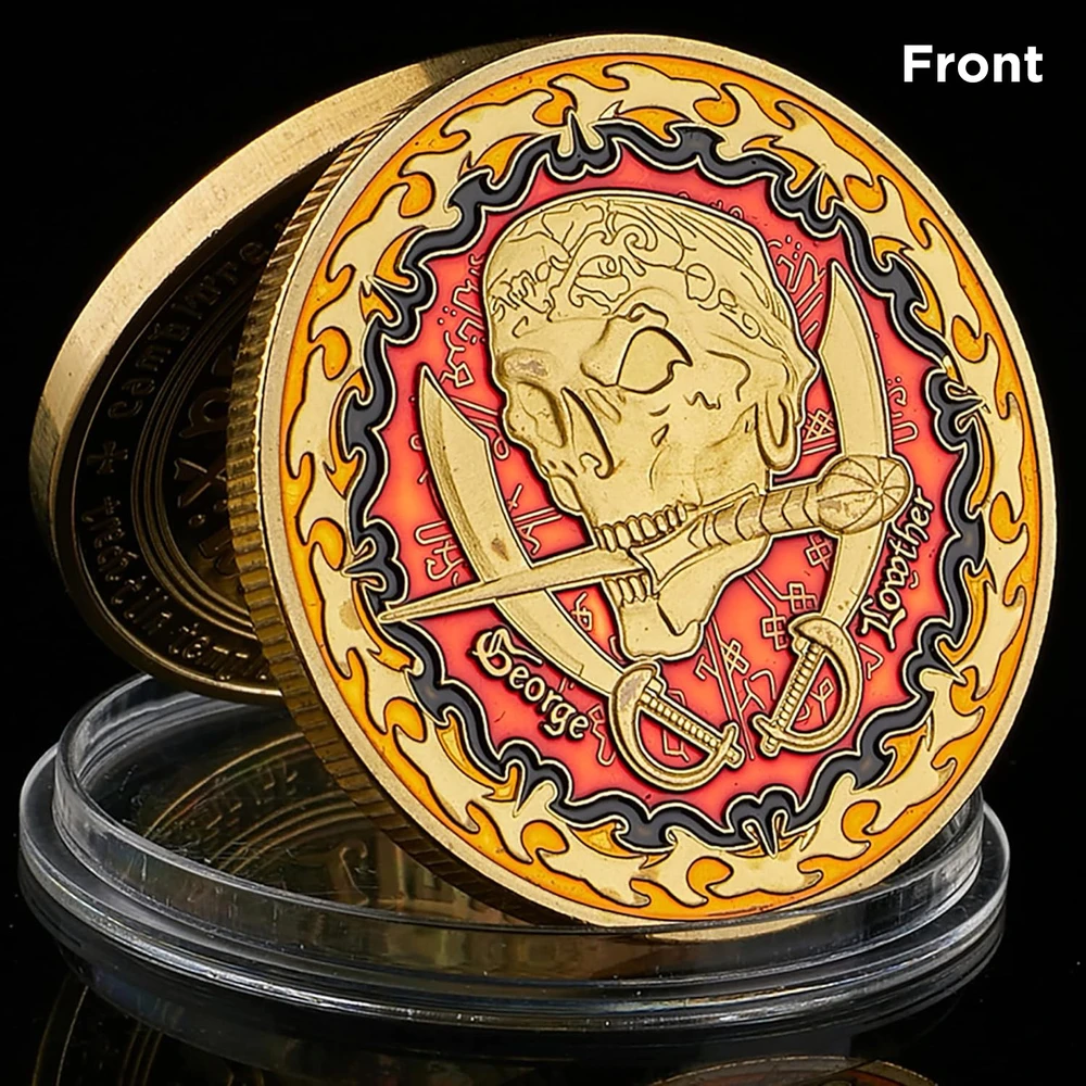 Vaikiška piratų lobio metalinė moneta stalo žaidimams ir viktorinoms, dekoratyvinė atminimo moneta, auksinė moneta, piratų moneta, žaidimų moneta, suvenyrinė moneta