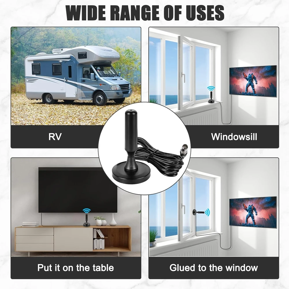 Vidaus antena, HDTV vidaus antena su jungtimi, kambarinė antena, televizoriaus vidaus antena