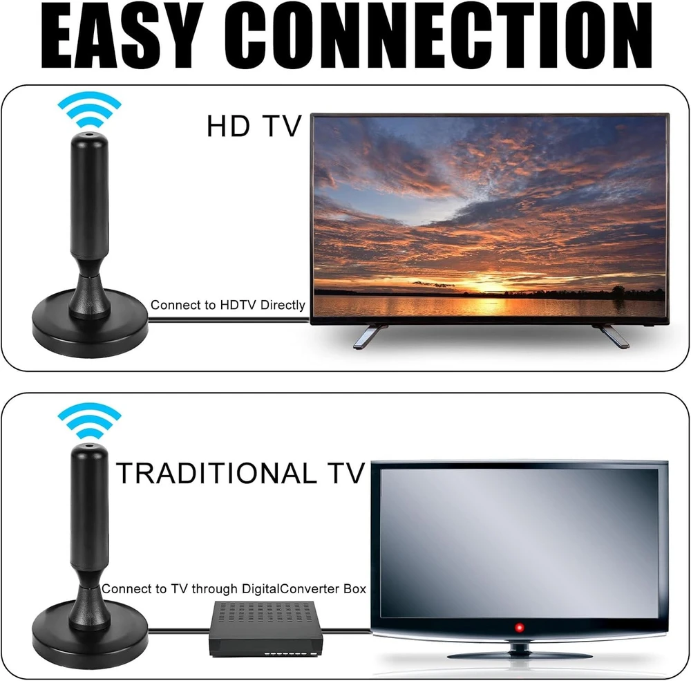 Vidaus antena, HDTV vidaus antena su jungtimi, kambarinė antena, televizoriaus vidaus antena