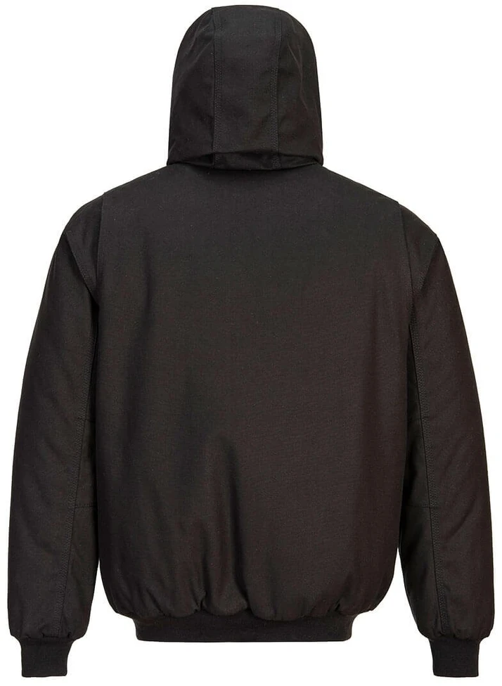 Ančių pūkų pamušalo PORTWEST DC801 striukė su gobtuvu, Dydis: XXXL, Pw spalvos: Juodas