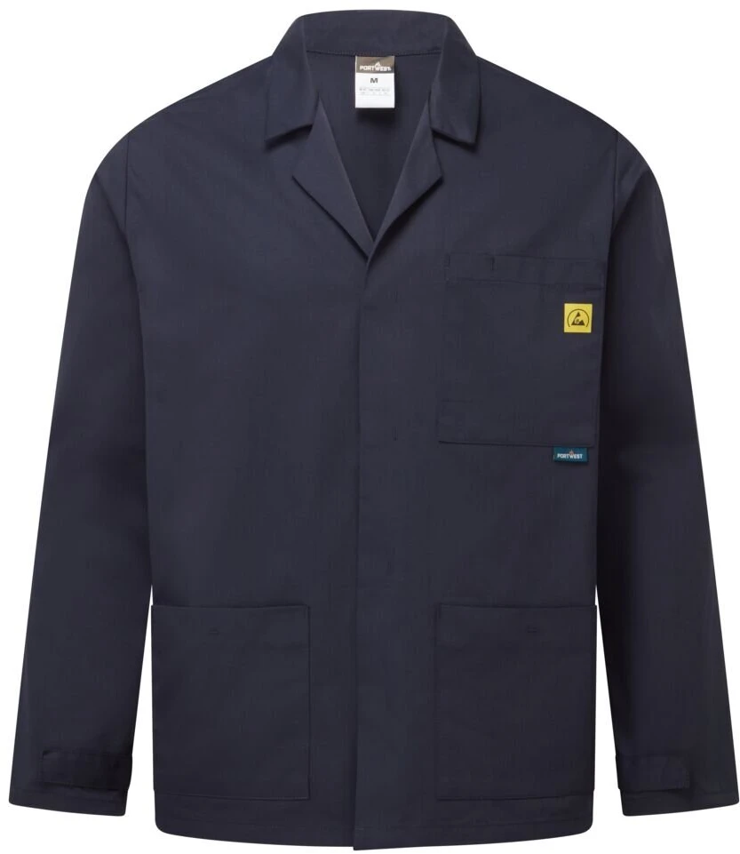 Antistatinis ESD PORTWEST AS18 laboratorinis chalatas, Dydis: XXXL, Pw spalvos: Navy