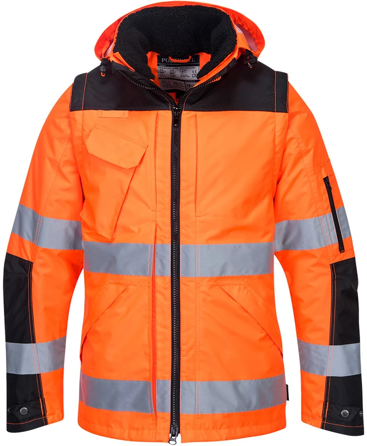 Aukščiausios kokybės PORTWEST C469 3 viename striukė, Dydis: S, Pw spalvos: Oranžinis/Juodas