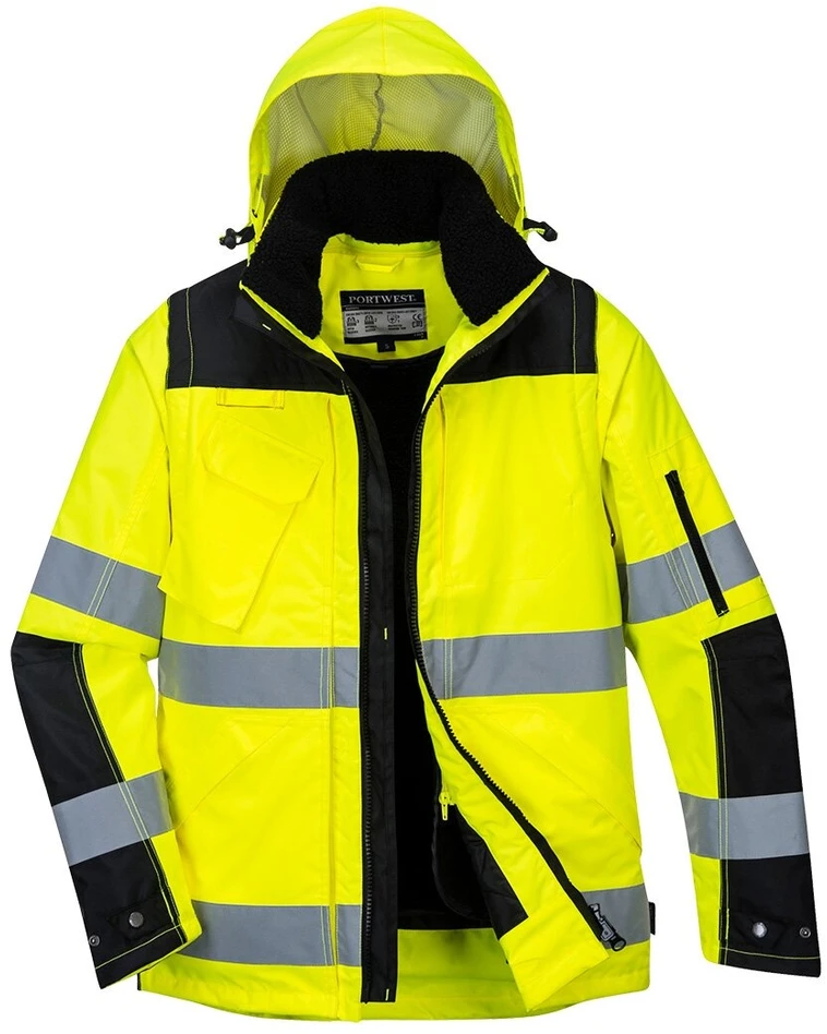 Aukščiausios kokybės PORTWEST C469 3 viename striukė, Dydis: 4XL, Pw spalvos: Geltona/Juodas
