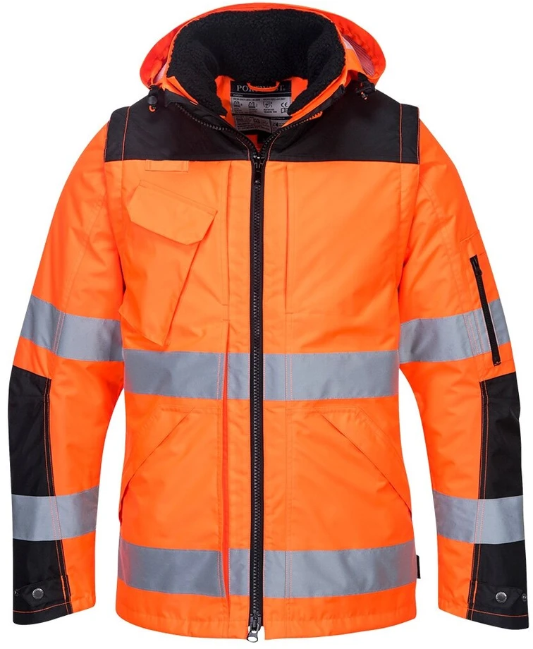 Aukščiausios kokybės PORTWEST C469 3 viename striukė, Dydis: 4XL, Pw spalvos: Oranžinis/Juodas