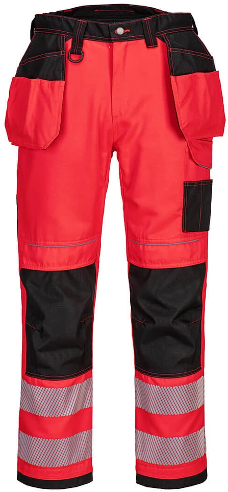 Darbo kelnes Portwest T501, Dydis: 38, Pw spalvos: Raudona/Juodas