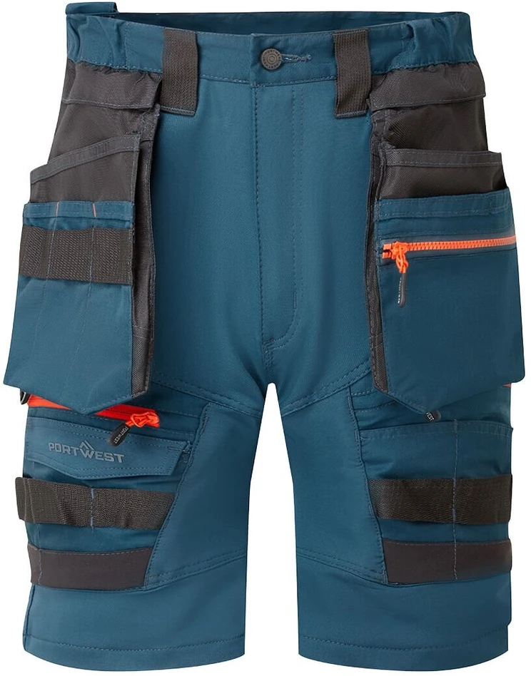Darbo PORTWEST DX444 šortai su nuimamomis kišenėmis, Dydis: 40, Pw spalvos: Juodas