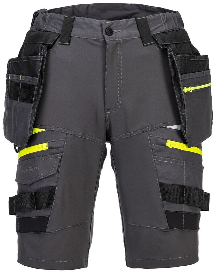 Darbo PORTWEST DX444 šortai su nuimamomis kišenėmis, Dydis: 40, Pw spalvos: Juodas