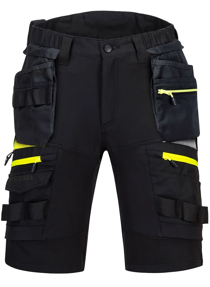 Darbo PORTWEST DX444 šortai su nuimamomis kišenėmis, Dydis: 33, Pw spalvos: Juodas