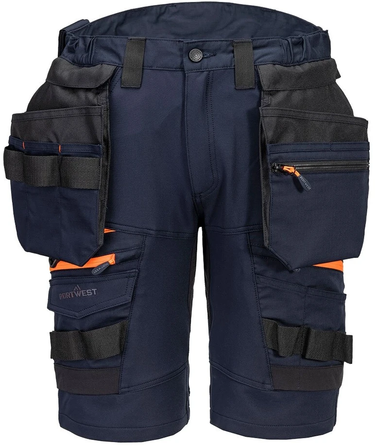 Darbo PORTWEST DX444 šortai su nuimamomis kišenėmis, Dydis: 40, Pw spalvos: Juodas