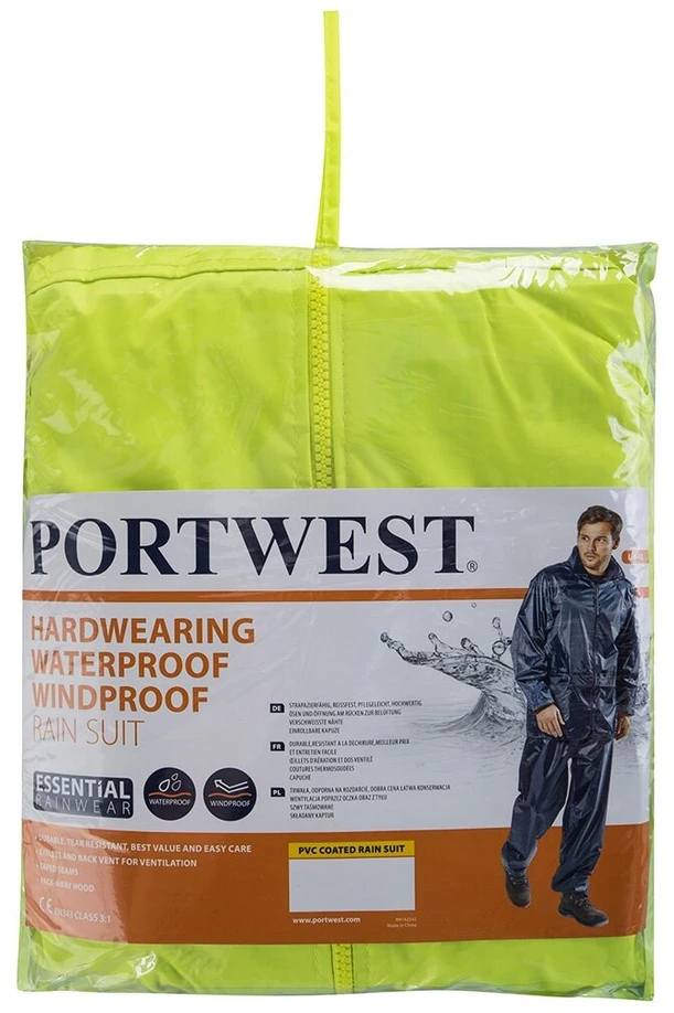 Dviejų dalių kostiumas nuo lietaus Portwest L440, Dydis: XL, Pw spalvos: Geltona
