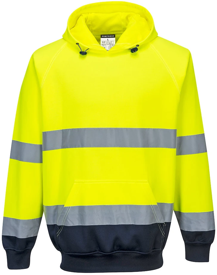 Dviejų spalvų bliuzonas su gobtuvu PORTWEST B316, Dydis: XL, Pw spalvos: Geltona/Navy