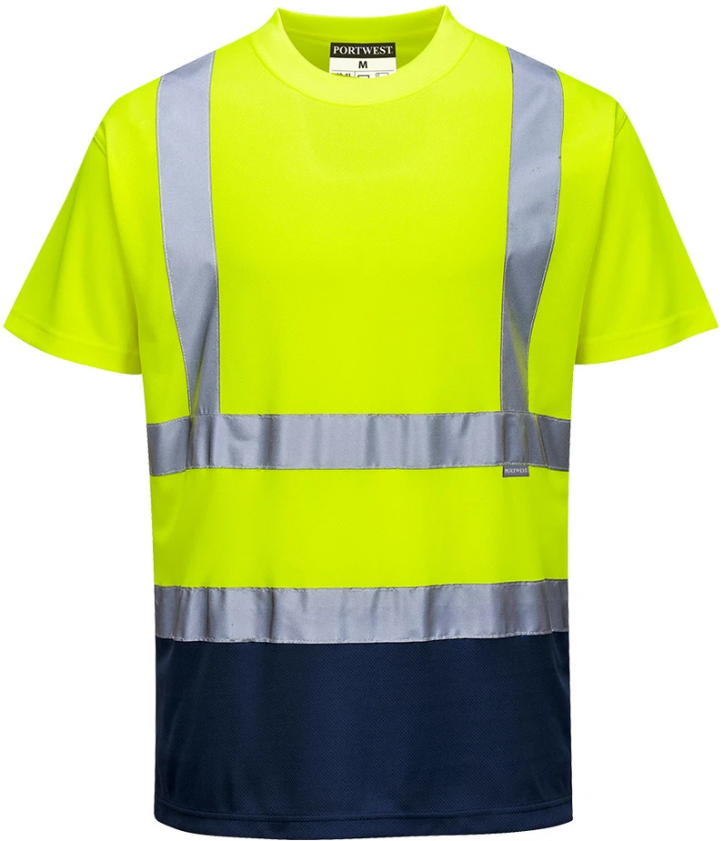 Dvispalviai marškinėliai PORTWEST S378, Dydis: XXXL, Pw spalvos: Geltona/Navy