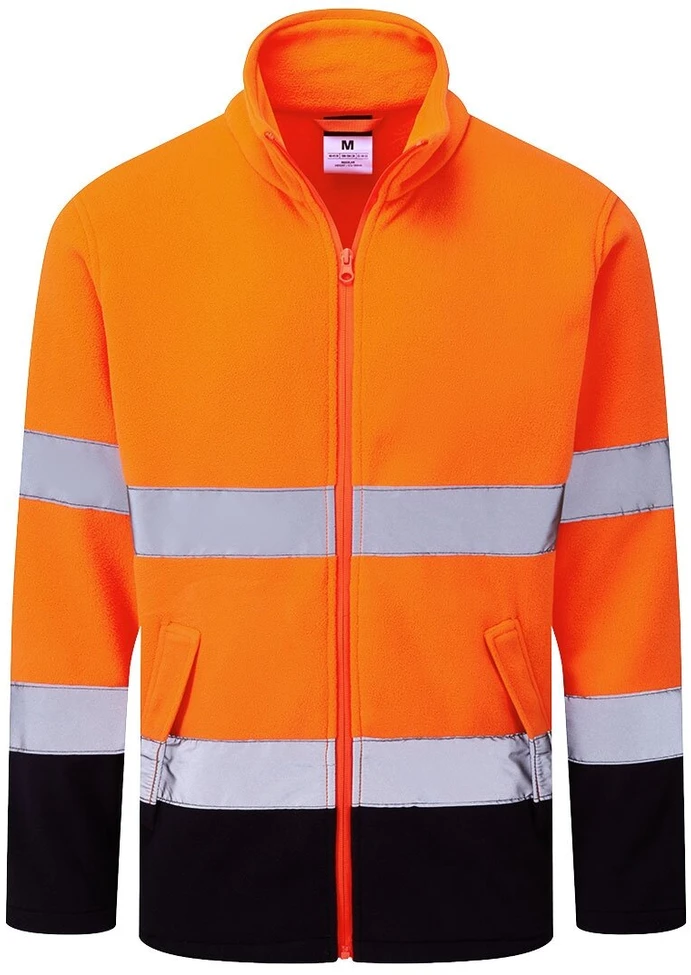 Flisinis PORTWEST ES251 užtrauktuku užsegamas džemperis, Dydis: 6XL, Pw spalvos: Oranžinis/Navy