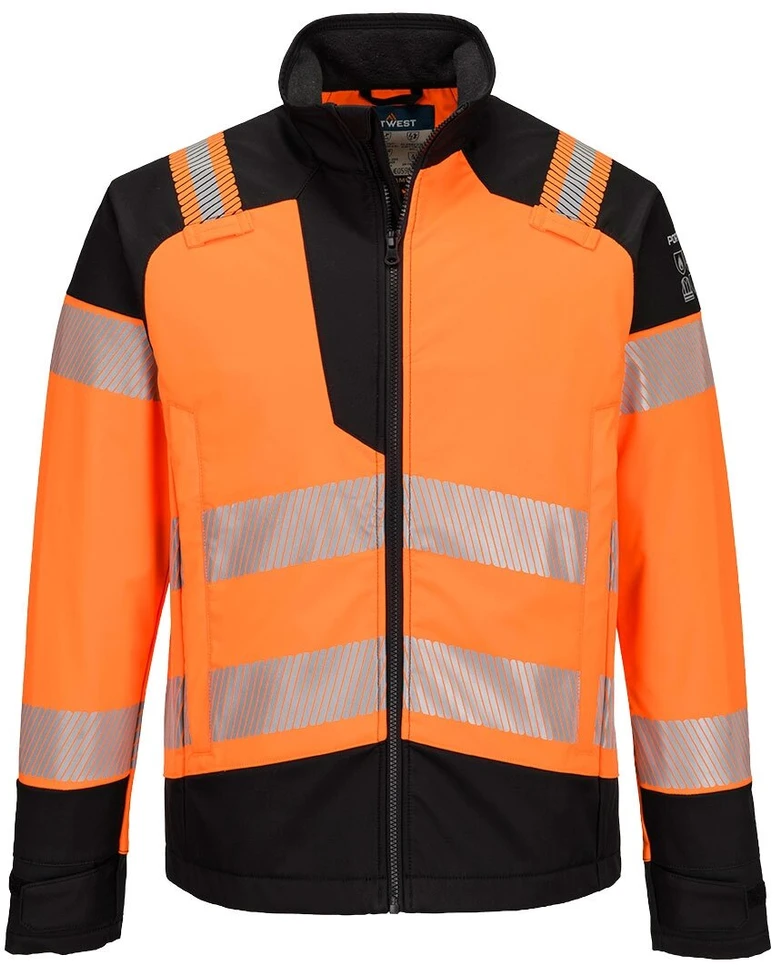 Gerai matoma PORTWEST FR718 Softshell striukė, Dydis: XXL, Pw spalvos: Oranžinis/Juodas