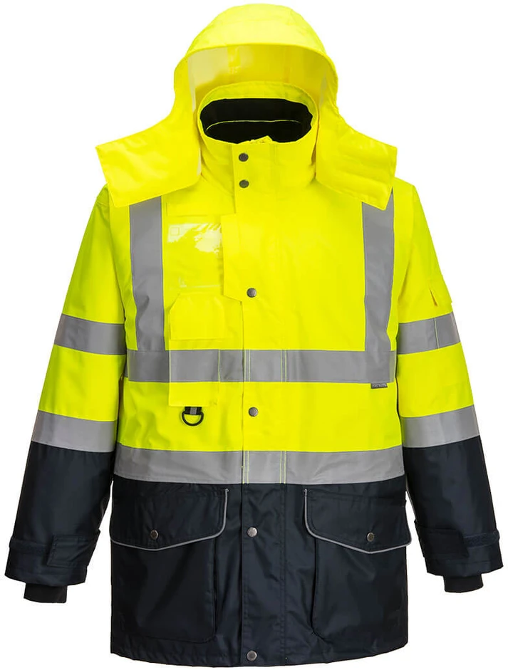 Gero matomumo 7 viename kontrastinga kelininko striukė Portwest S426, Dydis: 4XL, Pw spalvos: Geltona/Navy