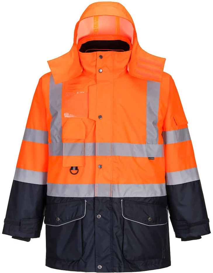 Gero matomumo 7 viename kontrastinga kelininko striukė Portwest S426, Dydis: XL, Pw spalvos: Oranžinis/Navy